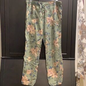 Anthro flowered camo joggers